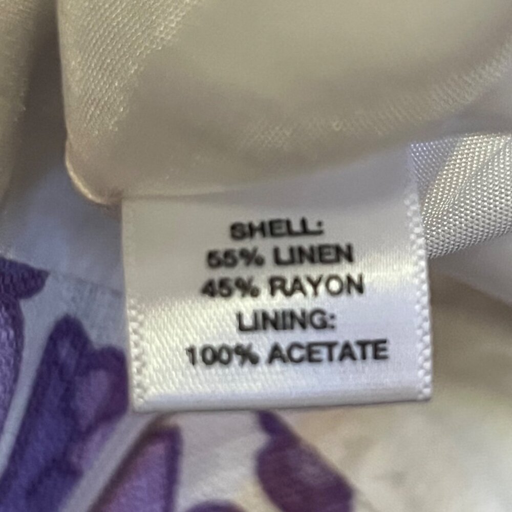 Ann Taylor LOFT Skirt Womens 8 NEW Purple Floral Linen Blend Lined - Picture 7 of 15